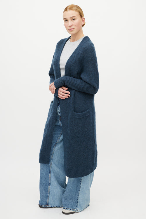 Acne Studios Blue Mohair Knit Cardigan