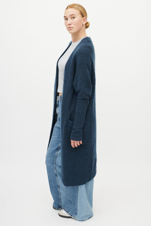 Acne Studios Blue Mohair Knit Cardigan