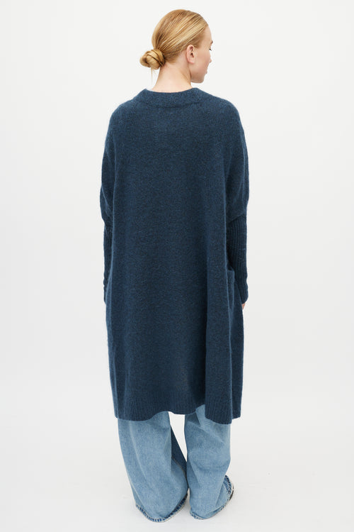 Acne Studios Blue Mohair Knit Cardigan