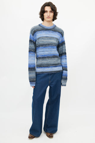 Acne Studios Blue 
Multicolour Melange Knit Sweater