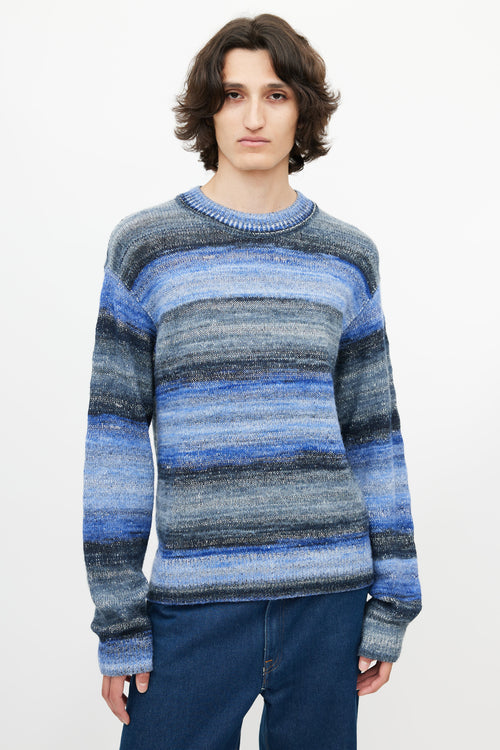 Acne Studios Blue 
Multicolour Melange Knit Sweater