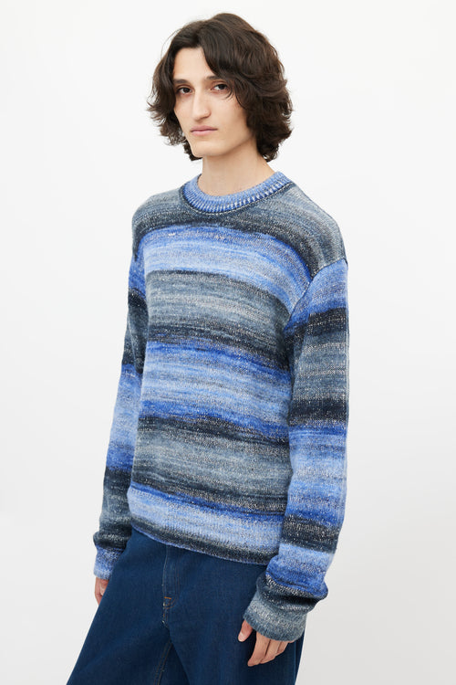 Acne Studios Blue 
Multicolour Melange Knit Sweater