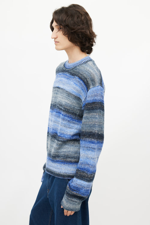 Acne Studios Blue 
Multicolour Melange Knit Sweater