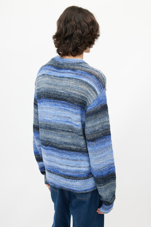 Acne Studios Blue 
Multicolour Melange Knit Sweater