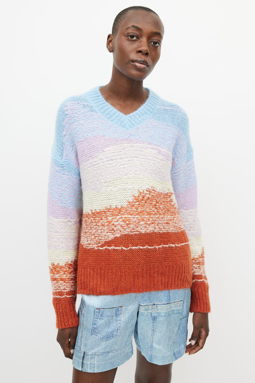 Acne Studios Blue 
Multicolour Mohair Knit Sweater