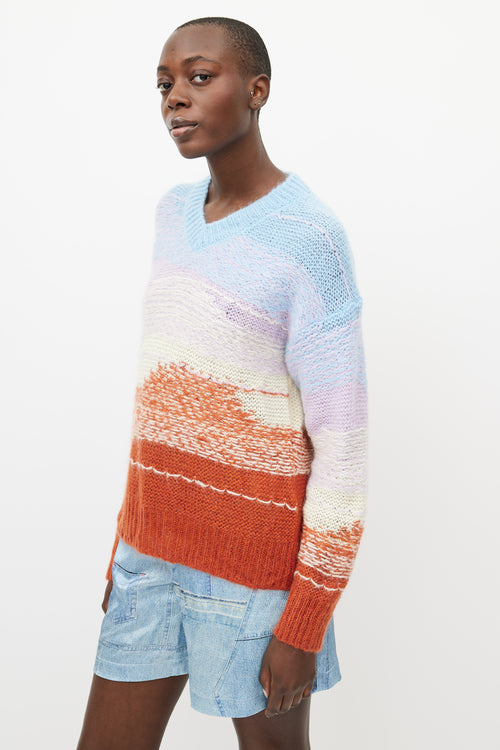 Acne Studios Blue 
Multicolour Mohair Knit Sweater