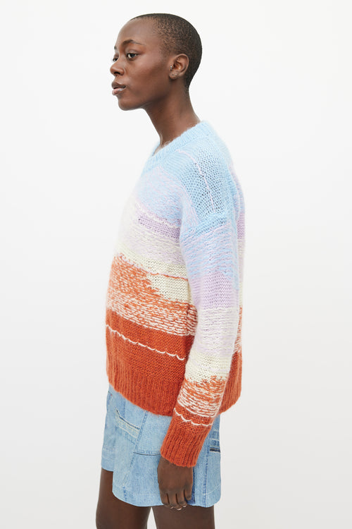 Acne Studios Blue 
Multicolour Mohair Knit Sweater