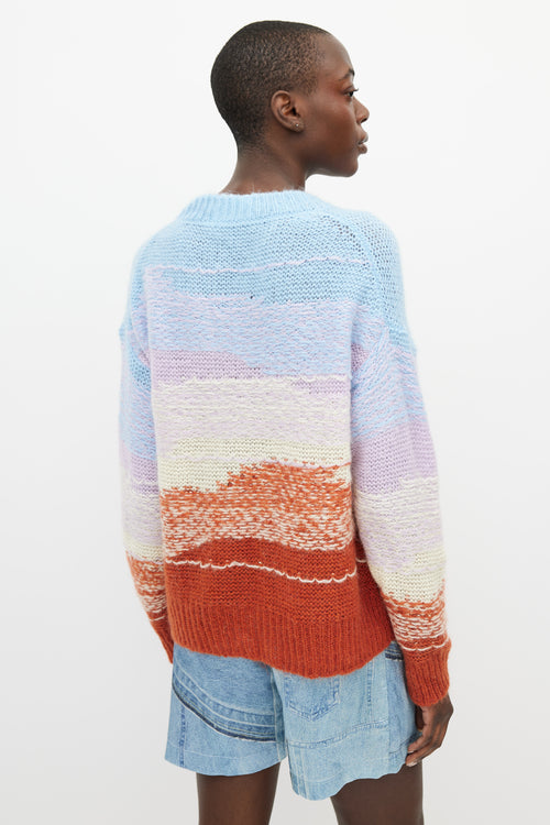 Acne Studios Blue 
Multicolour Mohair Knit Sweater