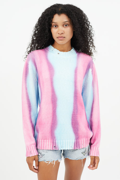 Acne Studios Blue 
Pink Tie Dye Sweater