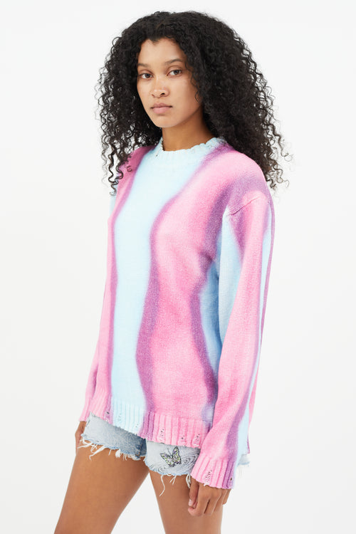 Acne Studios Blue 
Pink Tie Dye Sweater