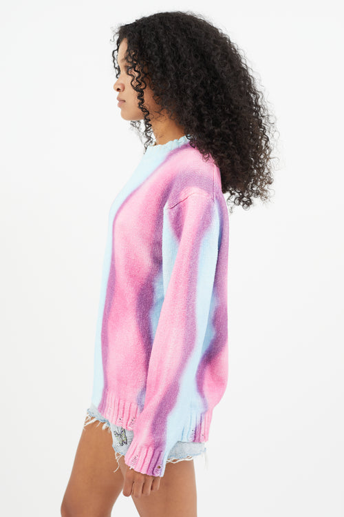 Acne Studios Blue 
Pink Tie Dye Sweater