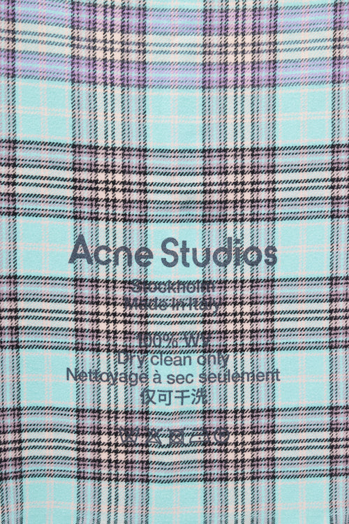 Acne Studios Blue 
Purple Wool Check Scarf