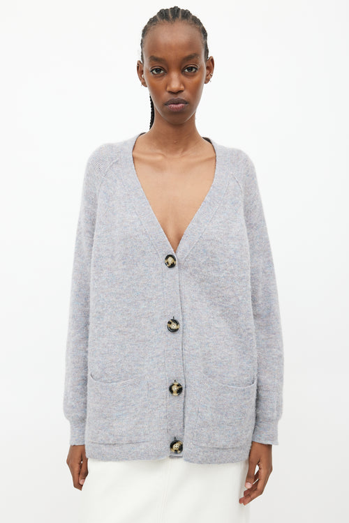 Acne Studios Blue Wool Knit Cardigan