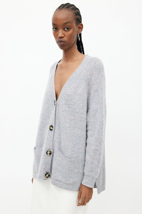 Acne Studios Blue Wool Knit Cardigan