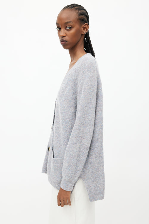 Acne Studios Blue Wool Knit Cardigan