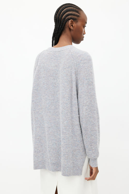 Acne Studios Blue Wool Knit Cardigan