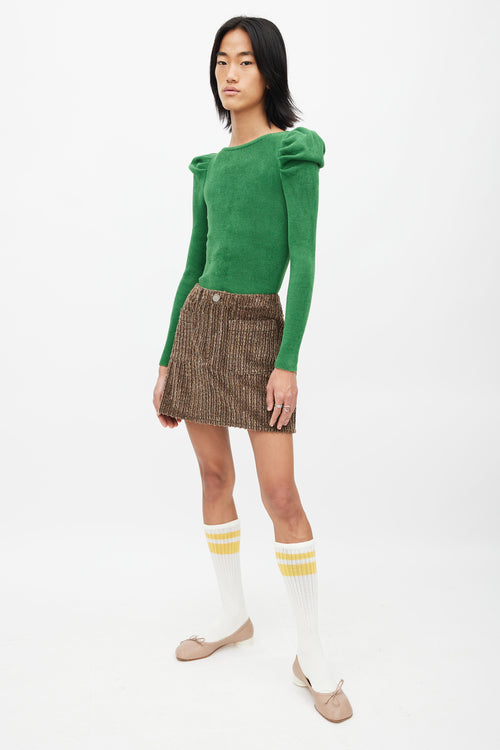 Acne Studios Brown Corduroy Mini Skirt