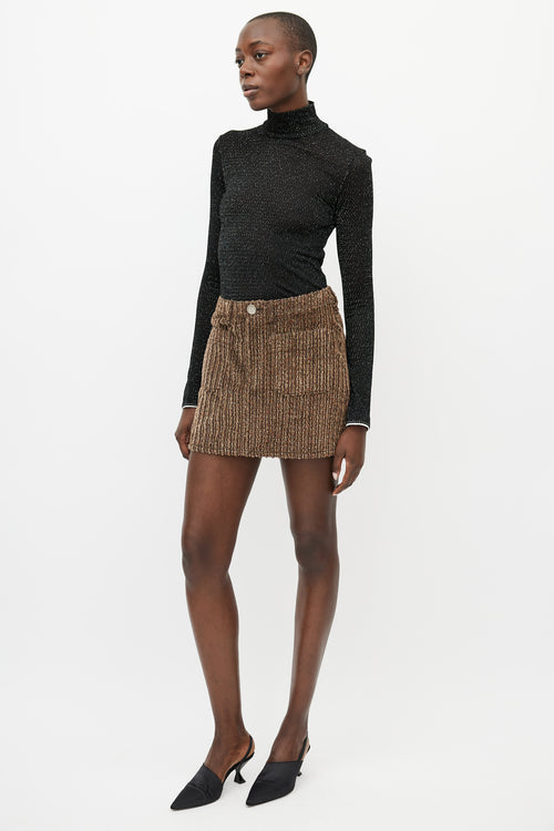 Acne Studios Brown Corduroy Mini Skirt