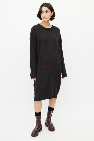 Acne Studios Brown 
Multicolour Speckled Wool Knit Sweater Dress