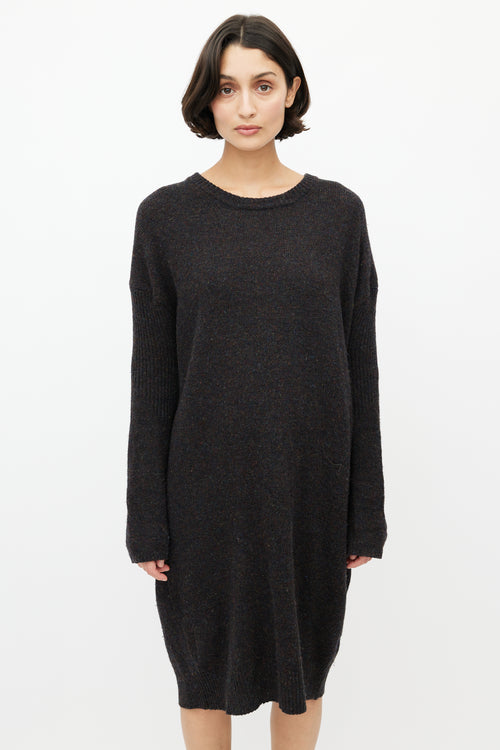 Acne Studios Brown 
Multicolour Speckled Wool Knit Sweater Dress