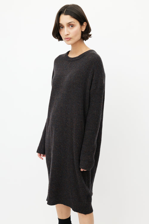 Acne Studios Brown 
Multicolour Speckled Wool Knit Sweater Dress