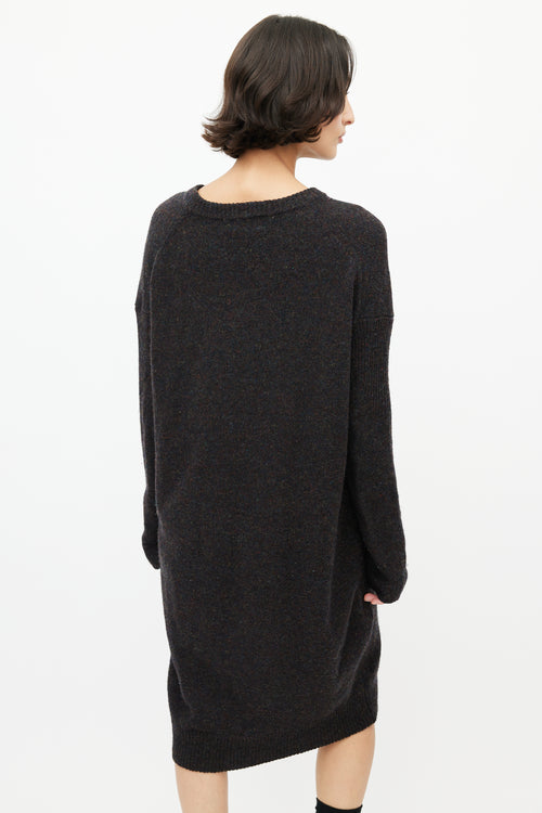 Acne Studios Brown 
Multicolour Speckled Wool Knit Sweater Dress