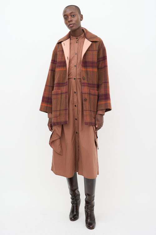 Acne Studios Brown 
Multi Wool Plaid Coat