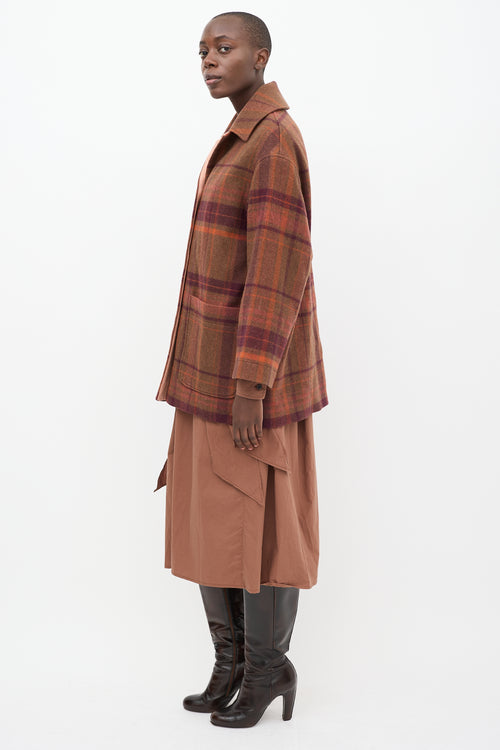 Acne Studios Brown 
Multi Wool Plaid Coat