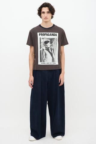 Acne Studios Brown 
Multicolour Propaganda Graphic T-Shirt