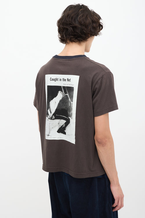 Acne Studios Brown 
Multicolour Propaganda Graphic T-Shirt