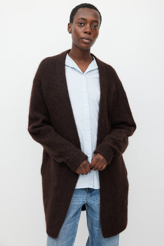 Acne Studios Brown Raya SH Mohair Open Cardigan