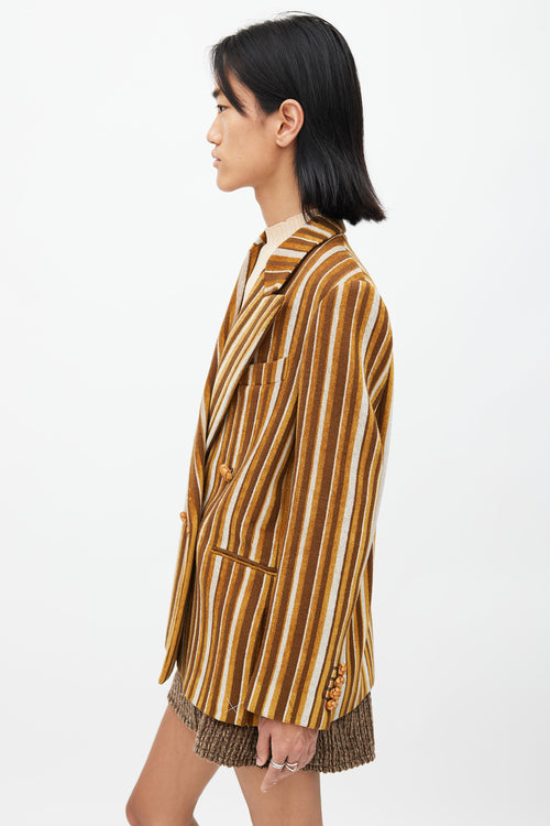 Acne Studios Brown Stripes Jara Chen Blazer