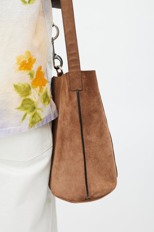 Acne Studios Brown Suede Market Bucket Bag