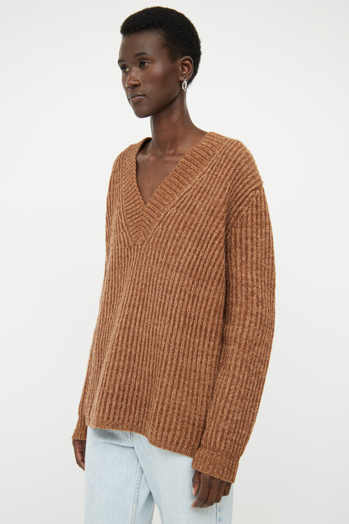 Acne Studios Brown Ribbed Wool Sweater