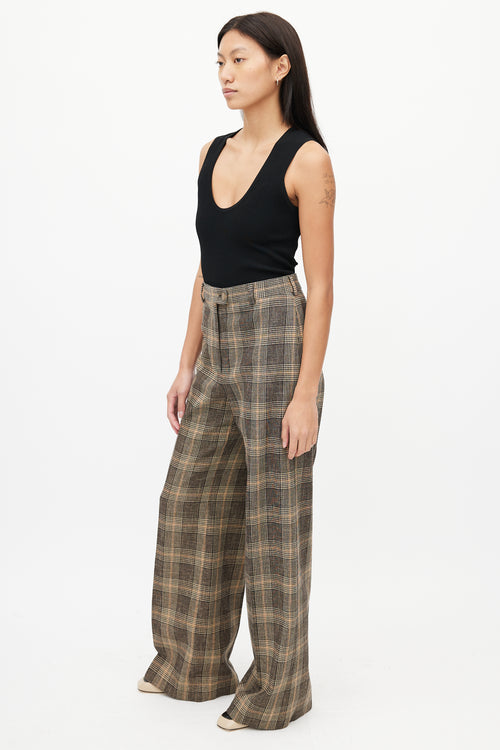 Acne Studios Brown Wool Plaid Trouser