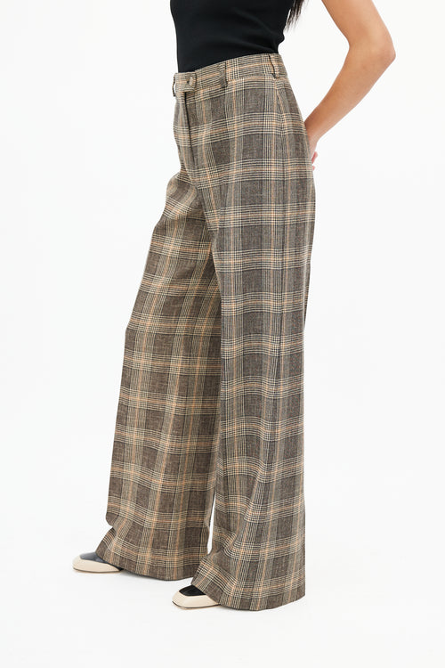 Acne Studios Brown Wool Plaid Trouser