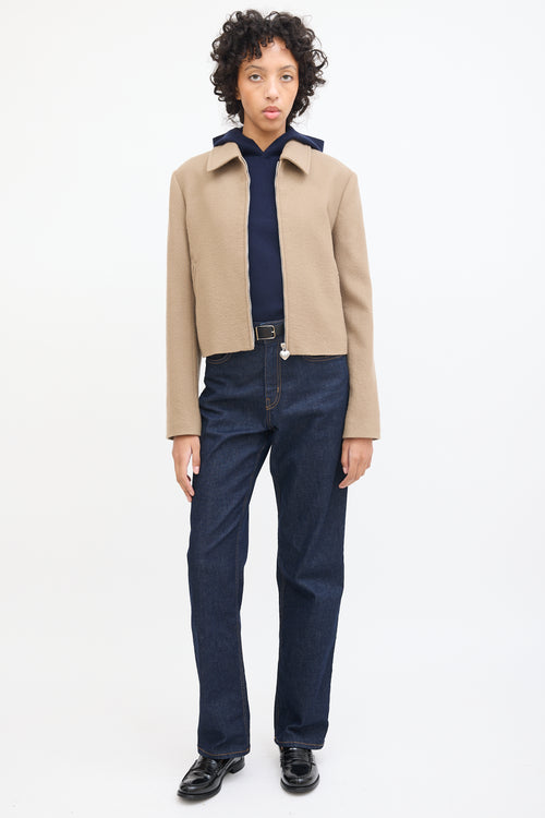 Acne Studios Brown Wool Zip Jacket