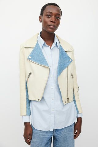 Acne Studios Cream 
Blue Rita Leather 
Denim Jacket