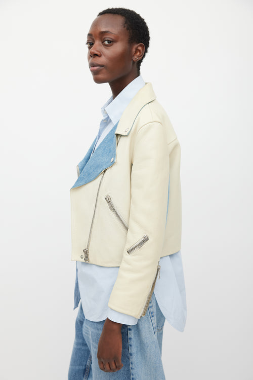 Acne Studios Cream 
Blue Rita Leather 
Denim Jacket