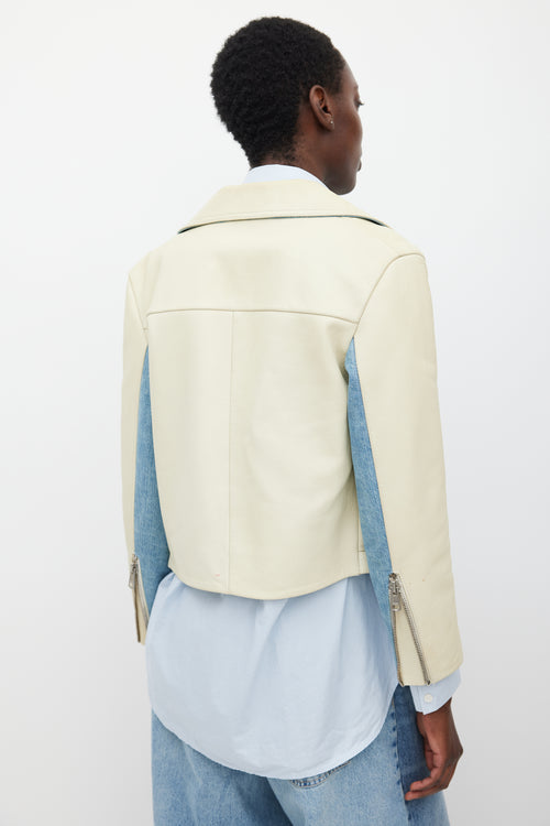 Acne Studios Cream 
Blue Rita Leather 
Denim Jacket