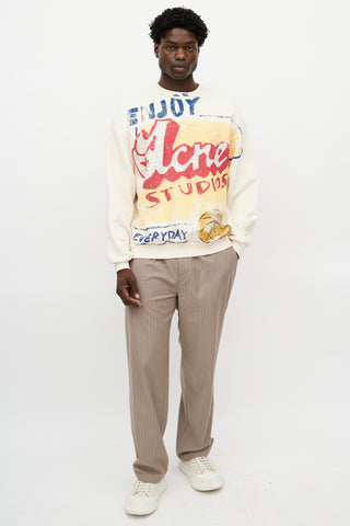 Acne Studios Cream 
Multicolour Enjoy Print Sweatshirt