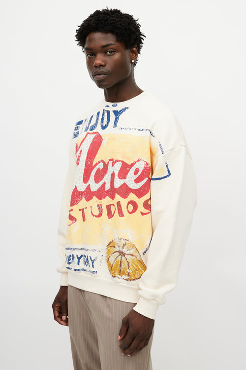 Acne Studios Cream 
Multicolour Enjoy Print Sweatshirt