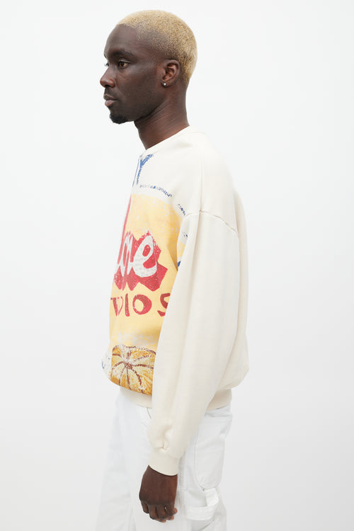 Acne Studios Cream 
Multicolour Logo Sweatshirt