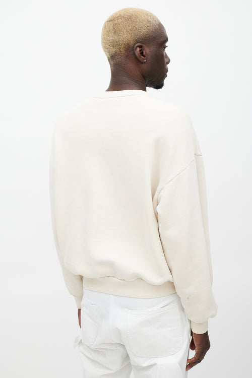 Acne Studios Cream 
Multicolour Logo Sweatshirt