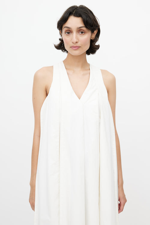 Acne Studios Cream Panelled Silk Dress