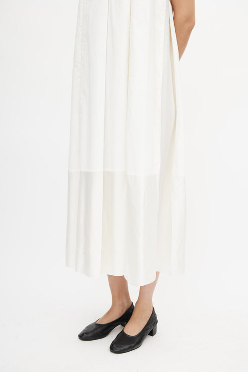 Acne Studios Cream Panelled Silk Dress