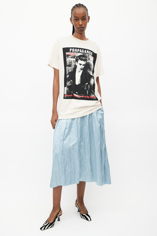 Acne Studios Cream Propaganda Print T-Shirt