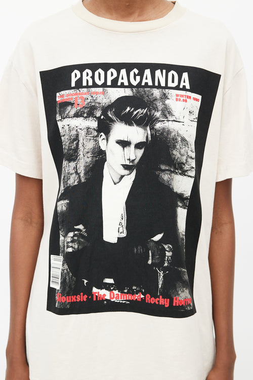 Acne Studios Cream Propaganda Print T-Shirt