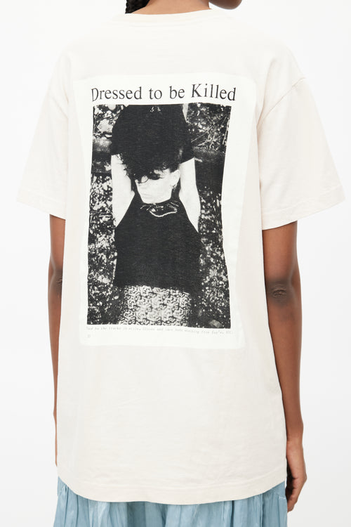 Acne Studios Cream Propaganda Print T-Shirt