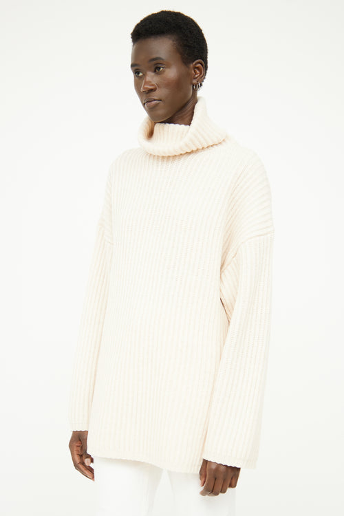 Acne Studios Cream Rib Turtleneck Sweater